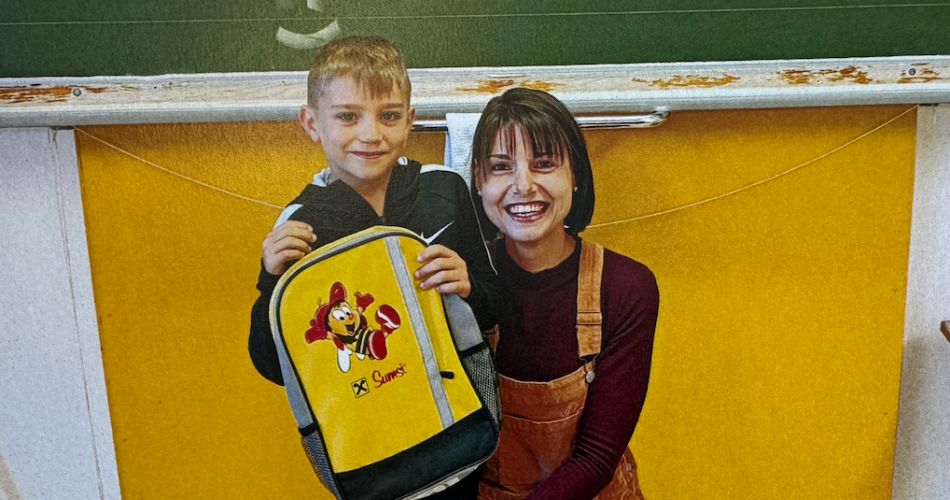 Valentin mit Klassenlehrerin Barbara
